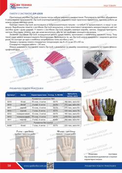 Section: Knitted working gloves, ZIP-lock packages